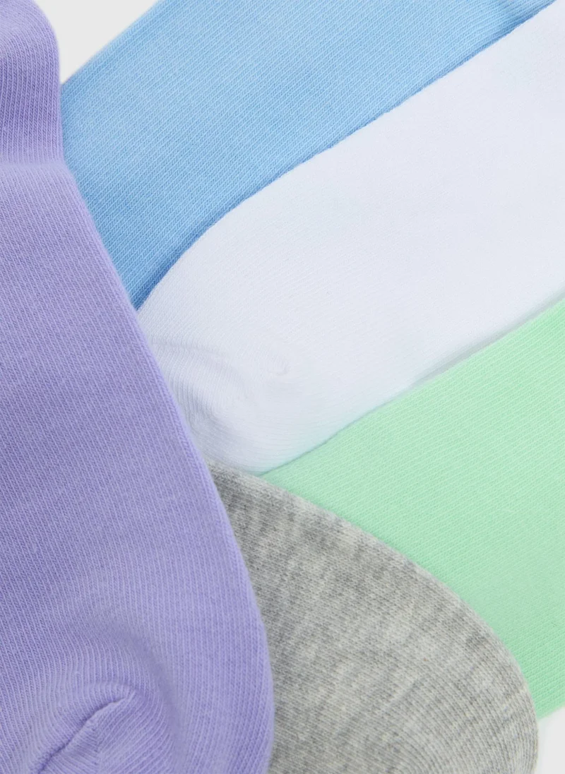 ماتلان خمس جوارب تدريب مبطنة بألوان الباستيل